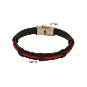 1 Stück Klassische Serie Modernes geflochtenes Leder Edelstahl Herrenmode Armband h5 